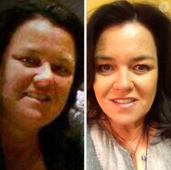Rosie O'Donnell a posté un montage d'elle avant/après, après avoir perdu 23 kilos, le 17 avril 2014.