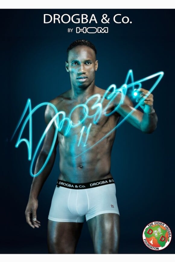 Didier Drogba présente sa ligne de sous-vêtements Drogba & Co - avril 2014