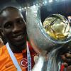 Didier Drogba après sa victoire en finale de la Super Coupe de Turquie le 11 août 2013 au Kadir Has Stadium de Kayseri