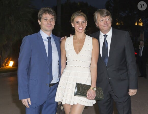 Arnaud Boetsch, Tatiana Golovin, Lionel Chamoulaud lors du Grand Gala du Tennis à Monaco le 18 avril 2014. 