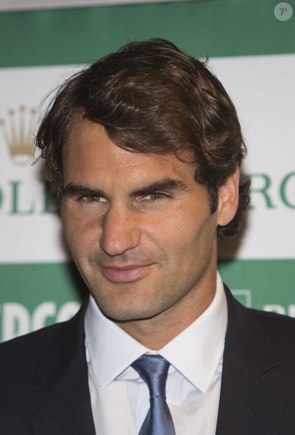 Roger Federer lors du Grand Gala du Tennis à Monaco le 18 avril 2014. 