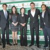 Roger Federer, Anne Elisabeth de Massy, Melanie de Massy, David Ferrer, Stanislas Wawrinka lors du Grand Gala du Tennis à Monaco le 18 avril 2014. 