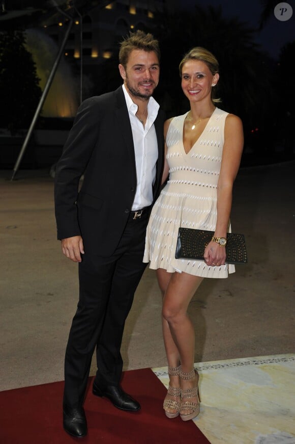 Stanislas Wawrinka et Tatiana Golovin lors du Grand Gala du Tennis à Monaco le 18 avril 2014. 