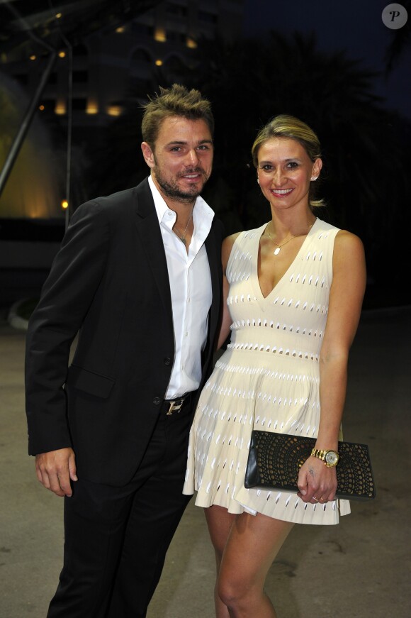 Stanislas Wawrinka et Tatiana Golovin lors du Grand Gala du Tennis à Monaco le 18 avril 2014. 