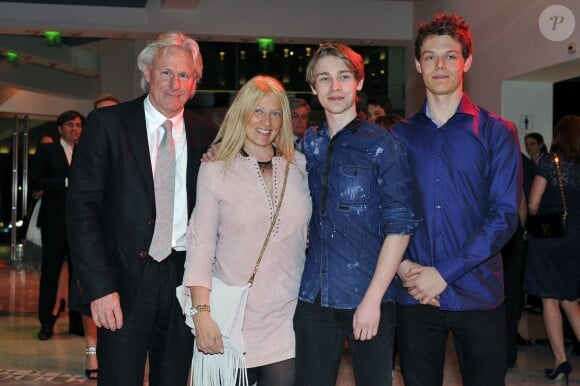 Björn Borg, Patricia Borg et leurs deux enfants lors du Grand Gala du Tennis à Monaco le 18 avril 2014. 