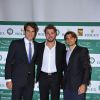 Roger Federer, Stanislas Wawrinka et David Ferrer lors du Grand Gala du Tennis à Monaco le 18 avril 2014. 