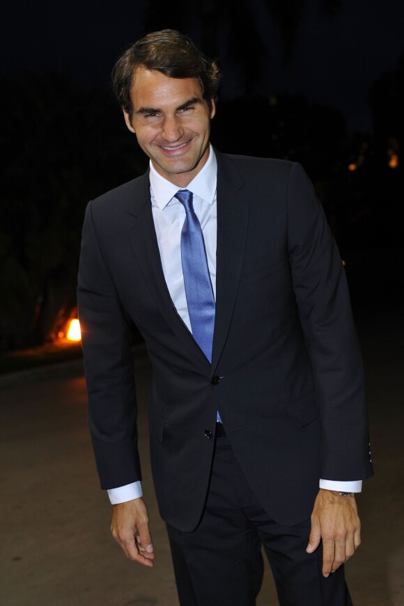 Roger Federer lors du Grand Gala du Tennis à Monaco le 18 avril 2014. 