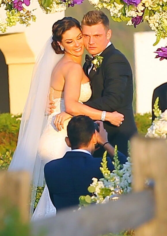 Mariage de Nick Carter et Lauren Kitt à Santa Barbara, le 12 avril 2014.