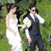 Justin Bartha et Lia Smith - Justin Bartha se marie avec Lia Smith lors d'une cérémonie à Hawaii, le 4 janvier 2014.