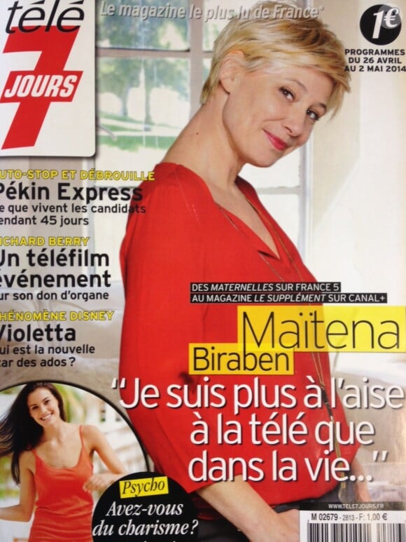 Maïtena Biraben en couverture du Télé 7 Jours du lundi 21 avril 2014.