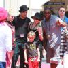 Exclusif - Ashlee Simpson se rend au "Universal Studio Theme Park" avec son fiancé Evan Ross et son fils Bronx à Universal City, le 21 avril 2014.