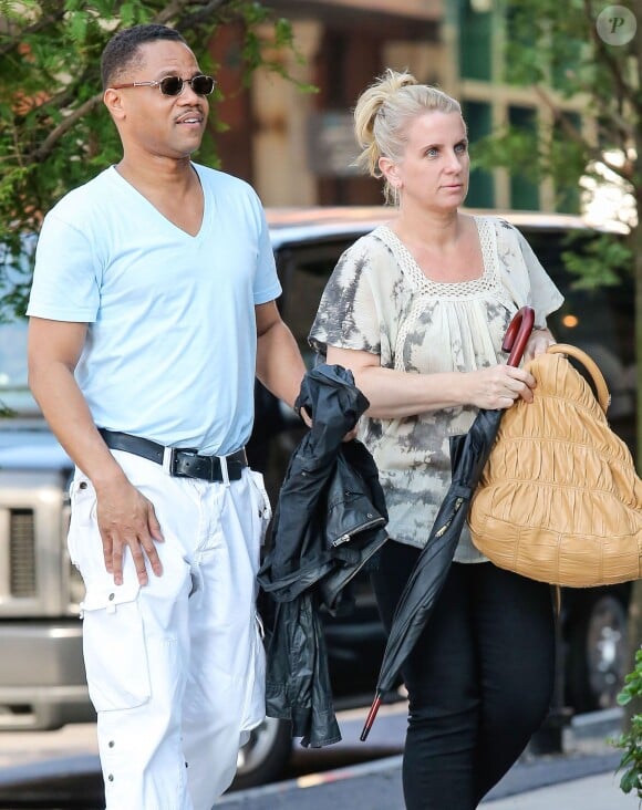 Cuba Gooding Jr. et sa femme Sara Kapfer se baladent dans les rues de New York, le 20 juin 2013.