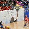 Letizia d'Espagne se déplaçait à Valladolid le 24 avril 2014 pour assister à la première journée des championnats scolaires de volley-ball.