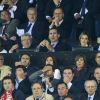 Le prince Felipe et la princesse Letizia d'Espagne ont assisté le 22 avril 2014 à la demi-finale aller de Ligue des Champions entre l'Atletico Madrid et Chelsea, au stade Vicente Calderon.