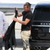 Gwen Stefani, son mari Gavin Rossdale et leurs trois garçons Kingston, Zuma et Apollo, prennent un jet privé à l'aéroport de Van Nuys, à destination de Las Vegas. Le 26 avril 2014.