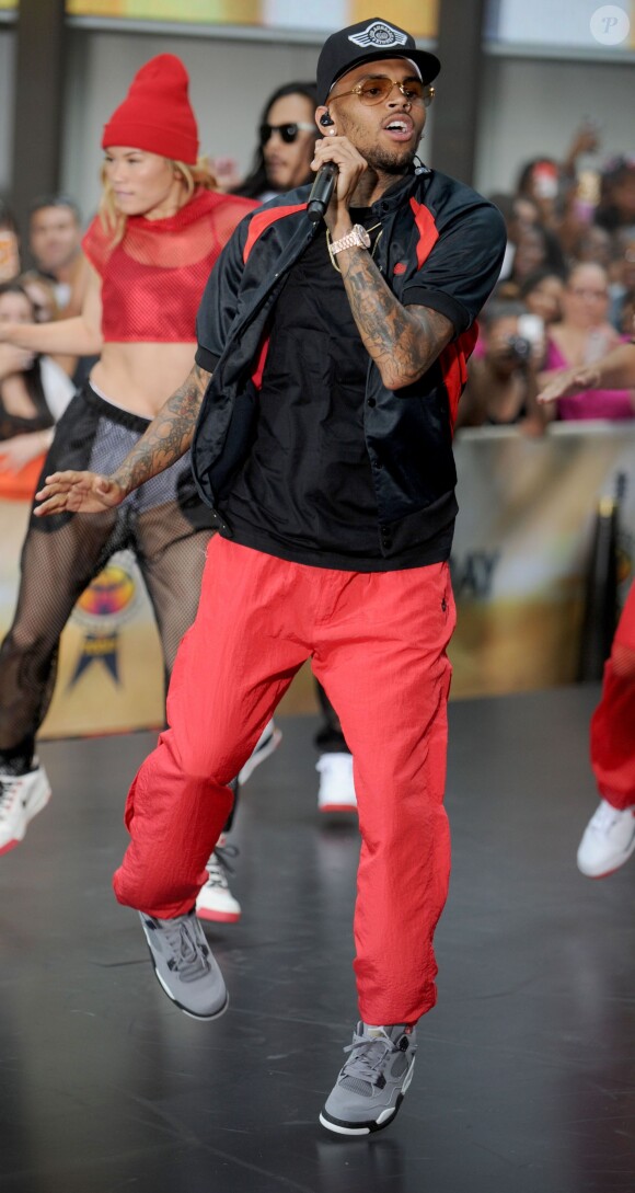 Chris Brown sur le plateau de l'émission "The Today Show" à New York, le 30 août 2013. 