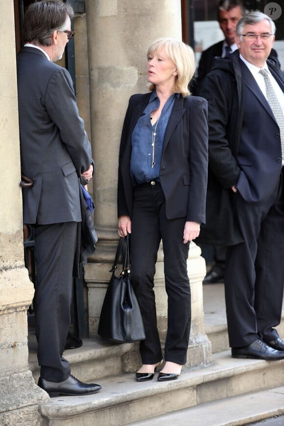 Elisa Servier lors des obsèques du réalisateur Michel Lang en l'église Notre-Dame de Grâce de Passy à Paris le 29 avril 2014