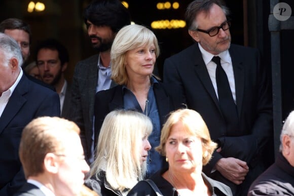 Elisa Servier lors des obsèques du réalisateur Michel Lang en l'église Notre-Dame de Grâce de Passy à Paris le 29 avril 2014