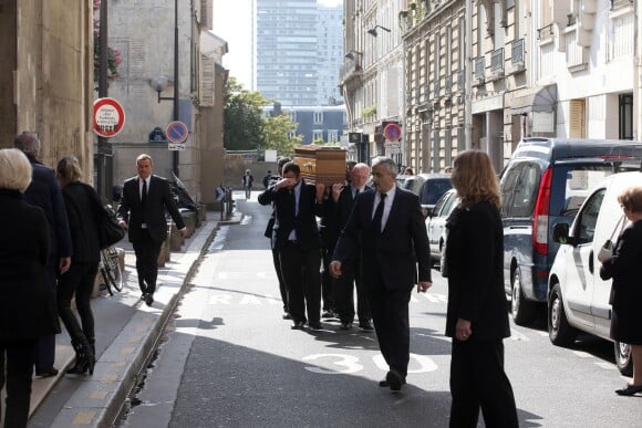 Les obsèques du réalisateur Michel Lang en l'église Notre-Dame de Grâce de Passy à Paris le 29 avril 2014