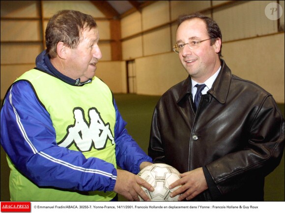 Guy Roux et François Hollande en 2001