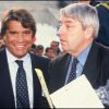 Bernard Tapie avec Charles Biétry au Vélodrome de Marseille en mai 1992