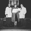 Le prince Rainier III et Grace de Monaco lors du baptême de la nièce de Grace (photo non datée)