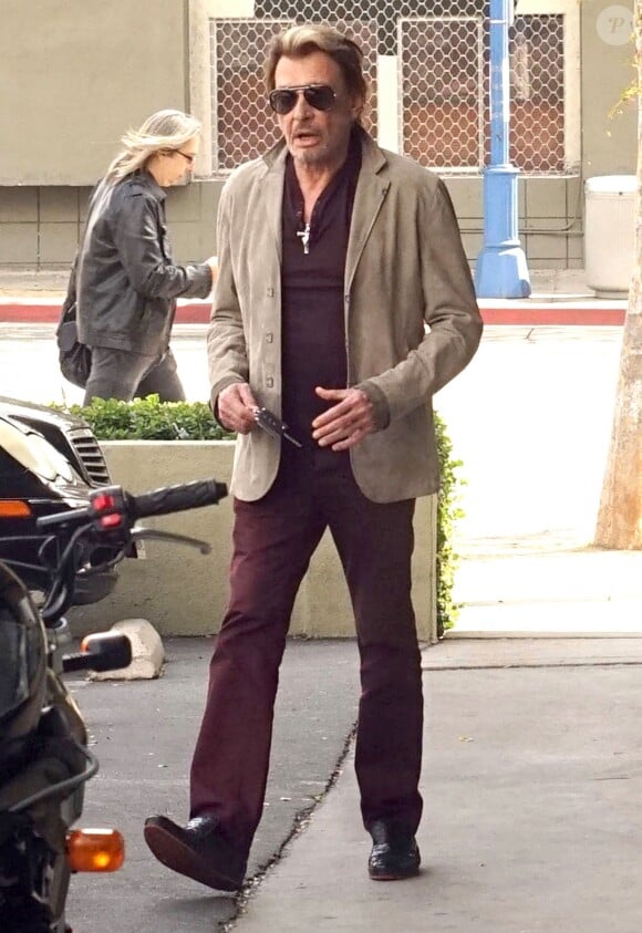 Johnny Hallyday à West Hollywood. Le 17 avril 2014.