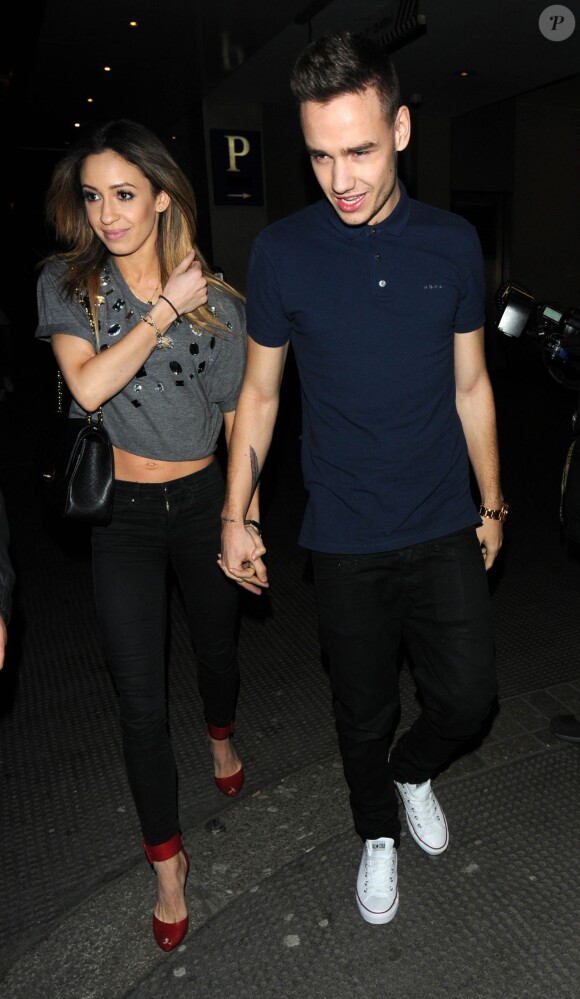 Liam Payne et Danielle Peazer quittent un club a Londres, le 2 avril 2013.