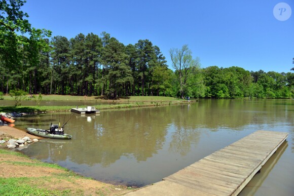 Vue du lac Monterey dans le Tennesse, où le prince William et le prince Harry ont déjeuné le jour du mariage de leur ami Guy Pelly, le 3 mai 2014