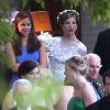 Lizzy Wilson lors de son mariage avec Guy Pelly, ami des princes William et Harry (qui étaient présents), le 3 mai 2014 à Memphis.