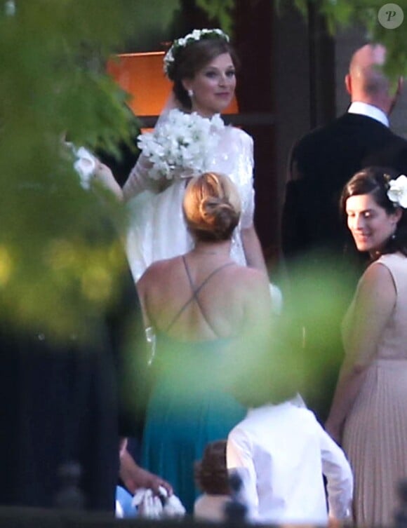 Lizzy Wilson lors de son mariage avec Guy Pelly, ami des princes William et Harry (qui étaient présents), le 3 mai 2014 à Memphis.