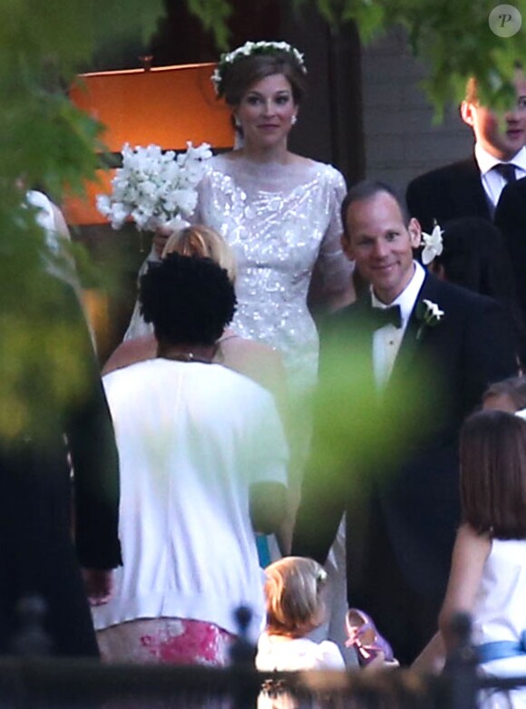 Elizabeth Wilson lors de son mariage avec Guy Pelly, ami des princes William et Harry (qui étaient présents), le 3 mai 2014 à Memphis.