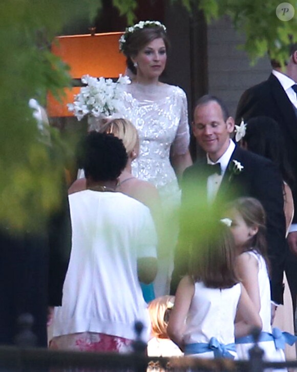 Elizabeth Wilson lors de son mariage avec Guy Pelly, ami des princes William et Harry (qui étaient présents), le 3 mai 2014 à Memphis.