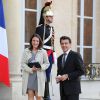 Anne-Sophie Pic et Yannick Alléno lors du dîner officiel au Palais de l'Elysée, en l'honneur du Premier ministre japonais Shinzo Abe et de son épouse Akie Abe à Paris le 5 mai 2014