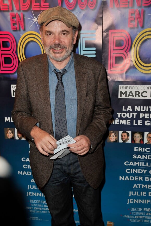 Jean-Pierre Darroussin à la générale de la pièce de théâtre "Rendez-vous en boîte" au théâtre de La Gaîté Montparnasse à Paris, le 7 avril 2014.