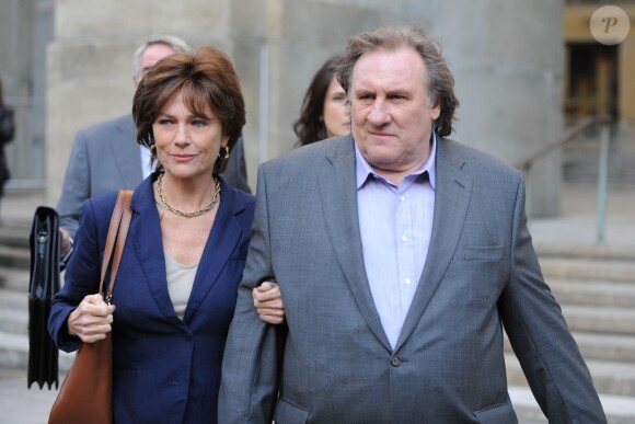 Gérard Depardieu et Jacqueline Bisset sur le tournage du film Welcome to New York à New York le 3 mai 2013.