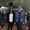 Zoe Saldana et son chéri Marco Perego arrivent à Nice, le 13 mai 2014.