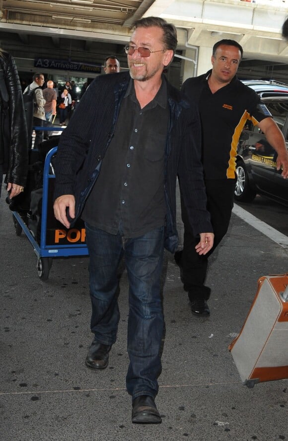 Tim Roth et sa femme Nikki Butler arrivent à Nice, le 12 mai 2014.