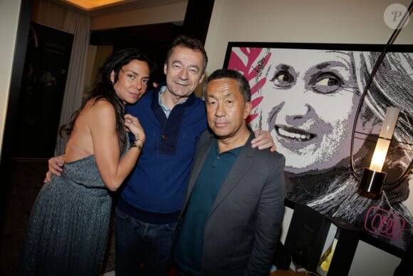 Sandra Zeitoun, Michel Denisot et Renaud Le Van Kim lors de la soirée "Sandra and Co" au Five Seas Hotel à Cannes, le 13 mai 2014, la veille du Festival