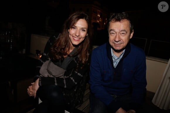Doria Tillier et Michel Denisot lors de la soirée "Sandra and Co" au Five Seas Hotel à Cannes, le 13 mai 2014, la veille du Festival