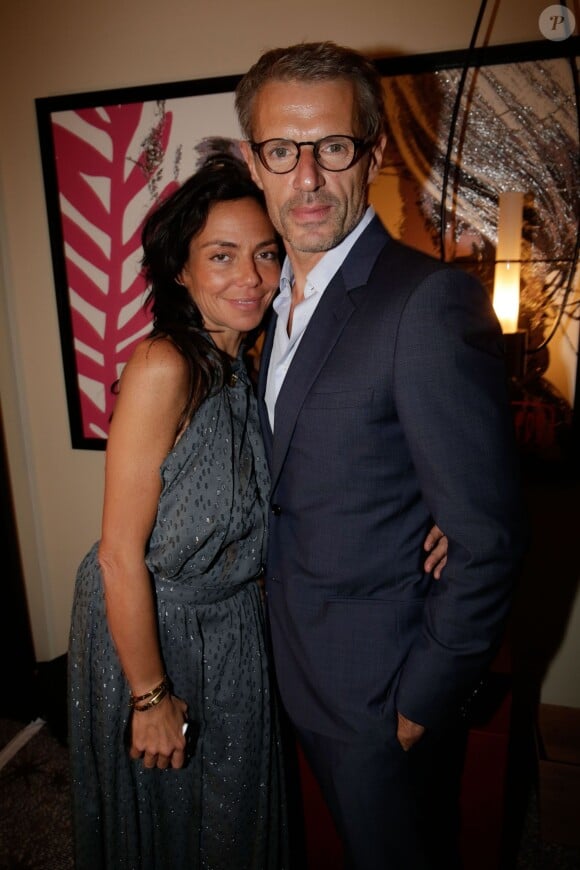 Sandra Zeitoun et Lambert Wilson lors de la soirée "Sandra and Co" au Five Seas Hotel à Cannes, le 13 mai 2014, la veille du Festival