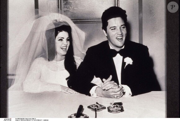 Mariage de Priscilla et Elvis Presley à Las Vegas, le 1er mai 1967. 