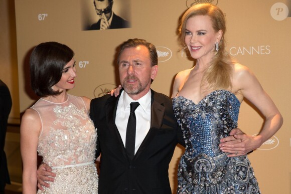 Tim Roth entre Paz Vega et Nicole Kidman - Dîner d'ouverture du 67e festival de Cannes, le 14 mai 2014.