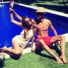 Vanessa Lawrens et Julien Guirado amoureux à St-Tropez, le 16 mai 2014.
