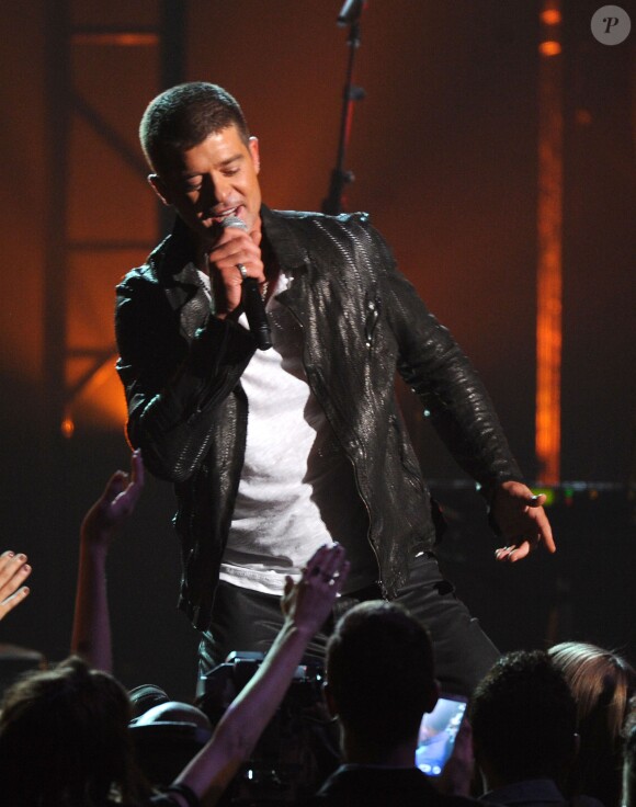 Robin Thicke lors de la cérémonie des Billboard Music Awards au MGM Grand Garden Arena à Las Vegas, le 18 mai 2014.