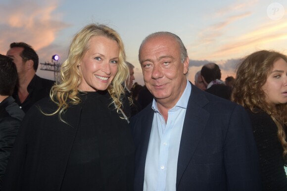 Estelle Lefébure et Fawaz Gruosi lors de la soirée du film Expendables au Gotha avec le joaillier De Grisogono, durant le Festival de Cannes le 18 mai 2014