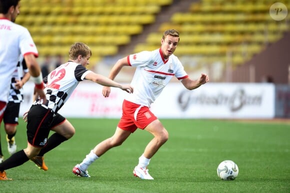 Pierre Casiraghi lors du World Stars Football Match entre la Star Team Monte Carlo et la F1 Driver Team, au stade Louis II de Monaco, le 20 mai 2014