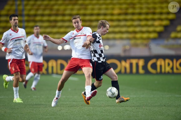 Pierre Casiraghi lors du World Stars Football Match entre la Star Team Monte Carlo et la F1 Driver Team, au stade Louis II de Monaco, le 20 mai 2014