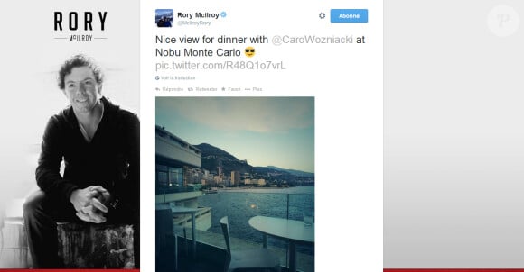 Rory McIlroy publiait sur les réseaux sociaux une photo lors d'un dîner avec Caroline Wozniacki, le 18 mai 2014, soit trois jours avant de rompre les fiançailles et de la quitter
