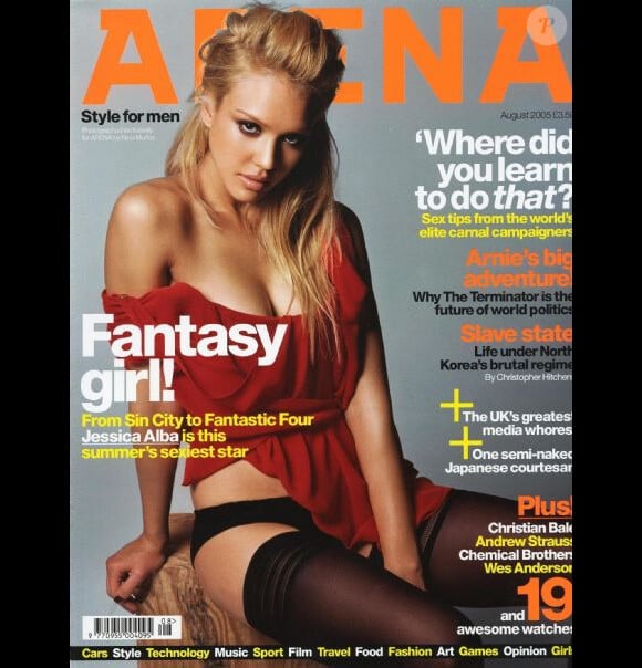 Jessica Alba en couverture du magazine britannique Arena. Août 2005.